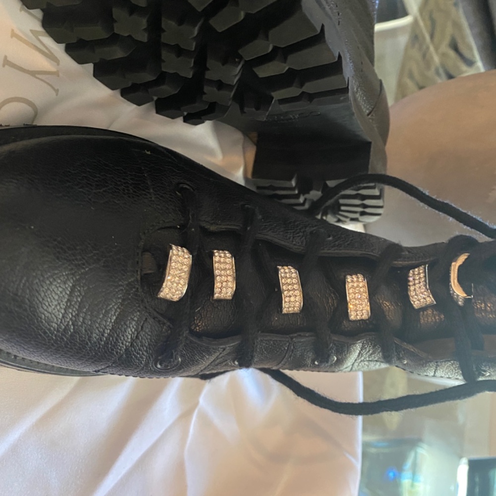 JIMMY CHOO Bren Crystal-Embellished Combat Boots - Picture 6 of 7